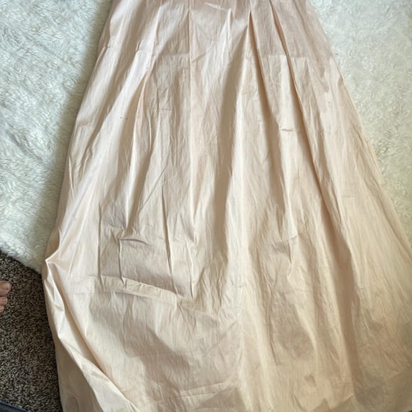 Long peach with flowers dress perfect for a wedding or prom - Picture 3 of 7